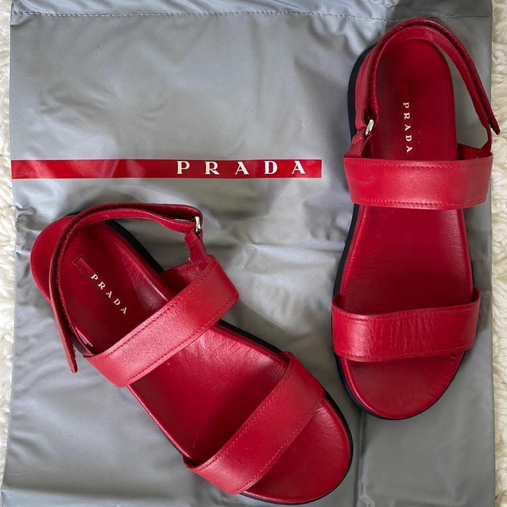 Red Prada Sandals - Size 40/US 9.5-10